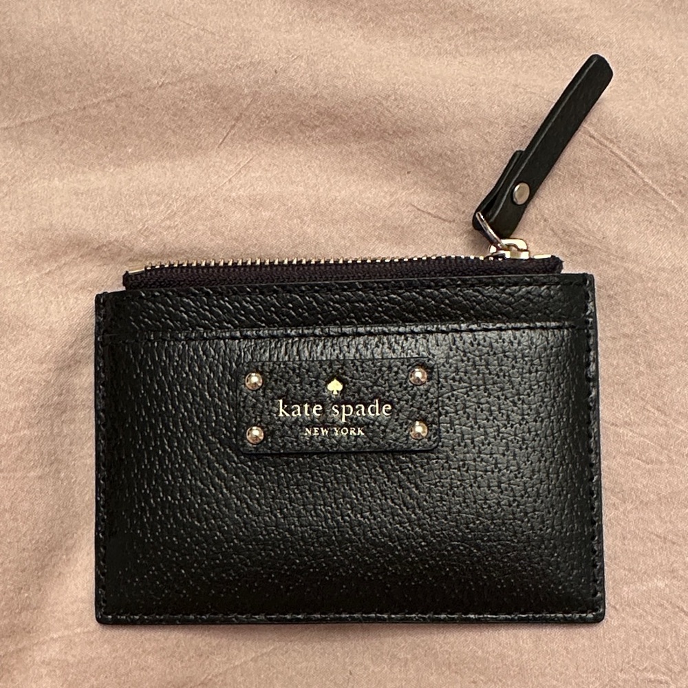 Kate Spade Black Textured Card Wallet